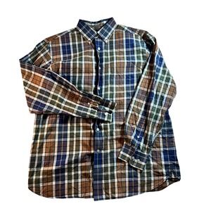 Daniel Cremieux Signature Collection Plaid Button Down Shirt Mens Large